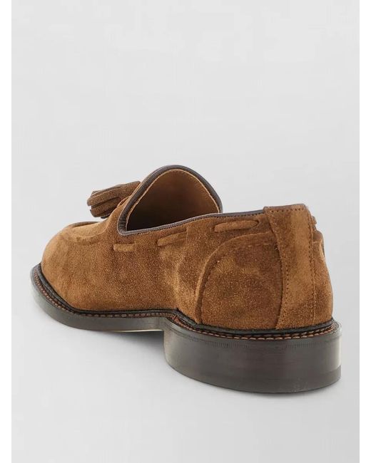 Tricker's Brown Elton Loafers Round Toe Tassel Detail for men