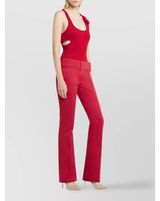 Courreges Red Bootcut Trousers