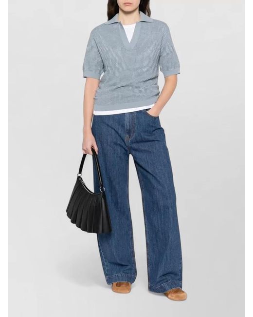 P.A.R.O.S.H. Blue Wide Leg Pants Belt Loops