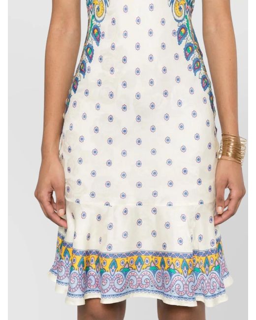 Etro White Silk Knee-Length Dress