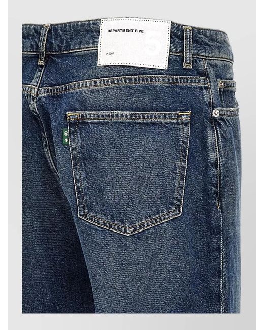 Department 5 Blue Drake Jeans Straight Leg Five Pocket Belt Loops for men