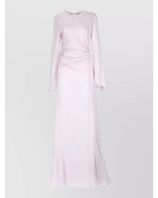 McQueen Pink Draped Maxi Dress