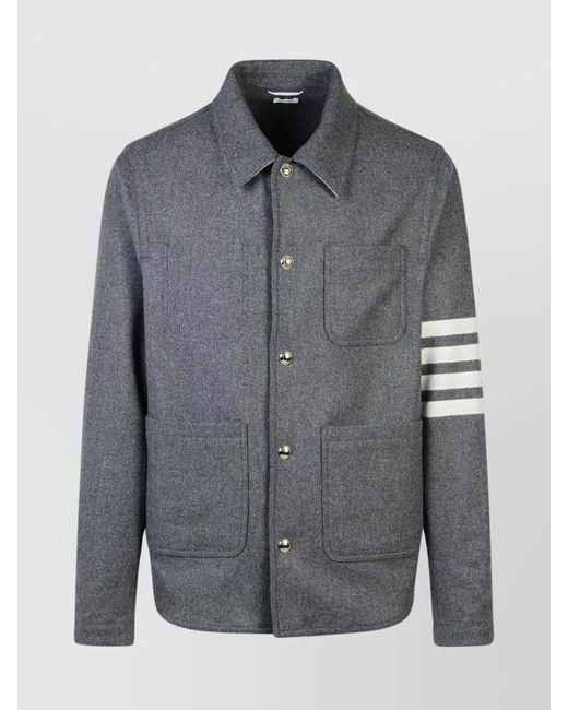 Thom Browne Gray '4 Bar' Wool Blend Jacket for men