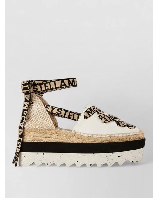 Stella McCartney Natural Organic Canvas Platform Espadrille Sandals