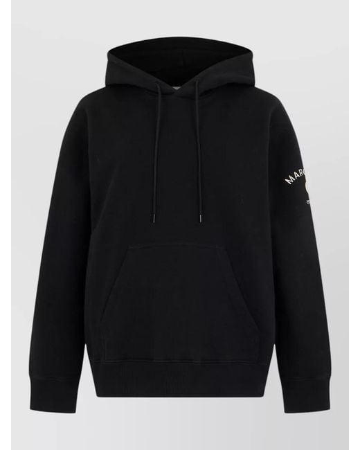 MM6 by Maison Margiela Black Hooded Top Casual Style Long Sleeves