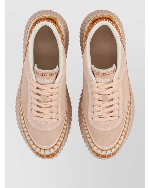 Chloé Natural Nama Low-Top Sneakers