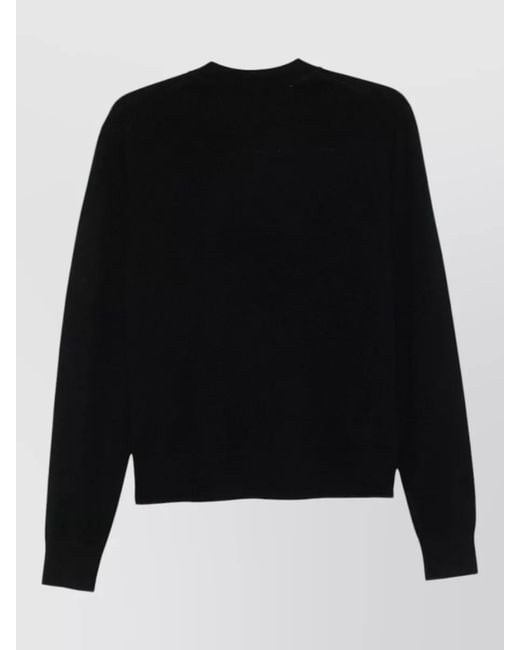 Acne Black Long Sleeve Crew Neck Knit Sweater for men