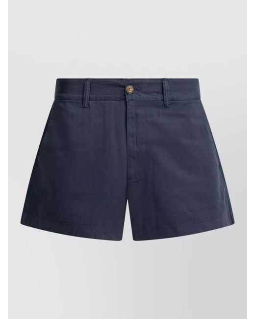 Polo Ralph Lauren Blue Tailored Shorts Featuring Belt Loops And Pockets