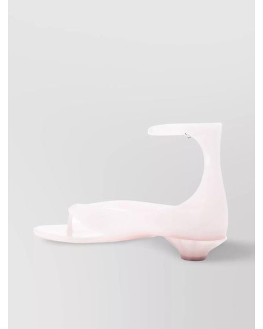 Chloé White Strap Sandals Toe Transparent Design Ankle
