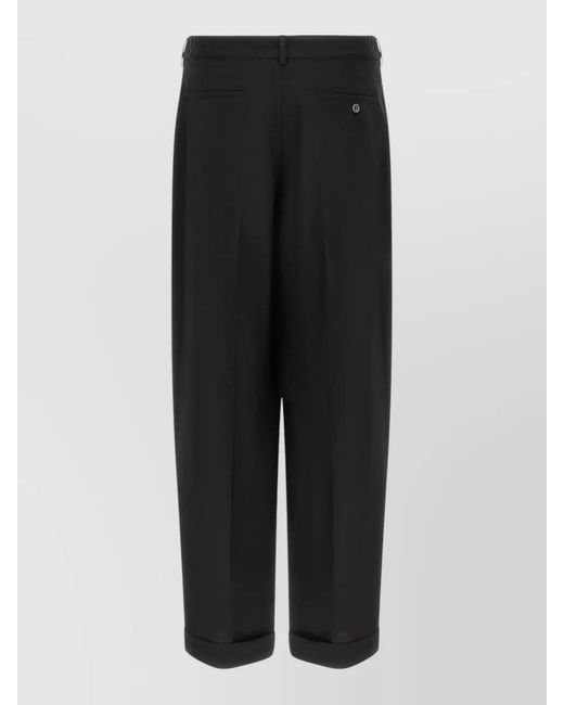 Marni Black Virgin Wool Pleated Tailored Trousers for men