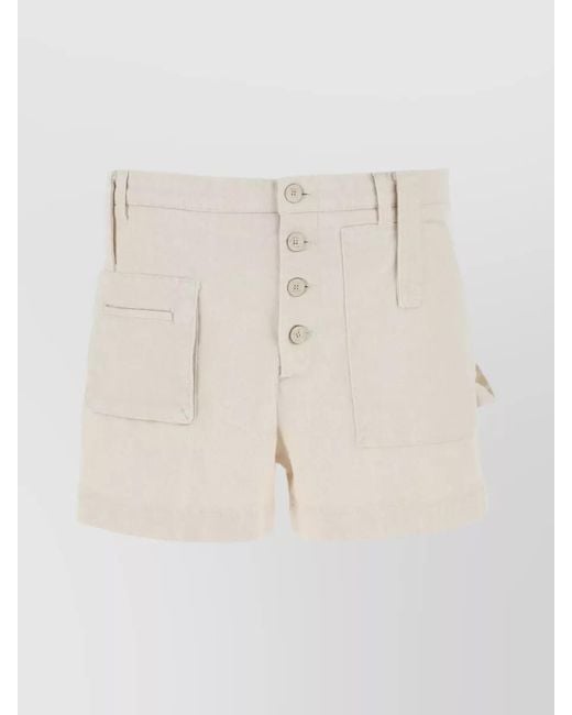 Etro Natural Cotton Blend High-Rise Tailored Shorts for men