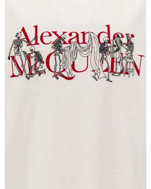 McQueen Pink Ribbed Cotton T-Shirt for men