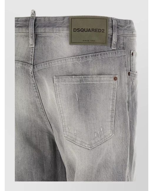 DSquared² Gray Denim Straight-Leg Jeans for men