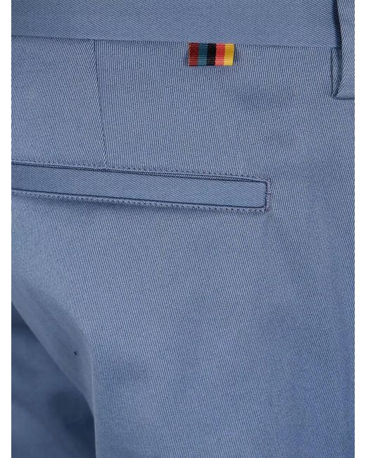 Paul Smith Blue Tailored Trousers Belt Loops Pockets for men