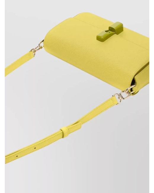 Furla Yellow Iride Small Crossbody Bag Adjustable Strap