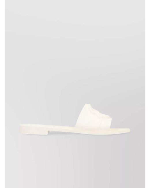Moncler White Rubber Slides