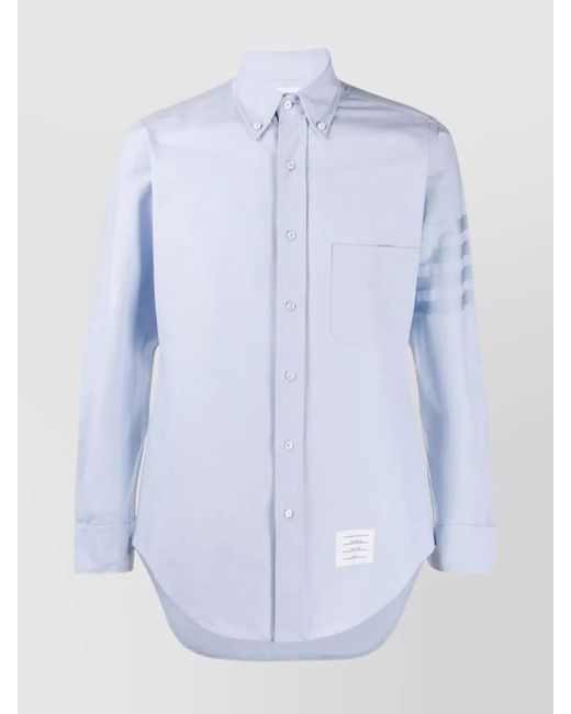 Thom Browne Blue Cotton Oxford Classic-Fit Shirt for men
