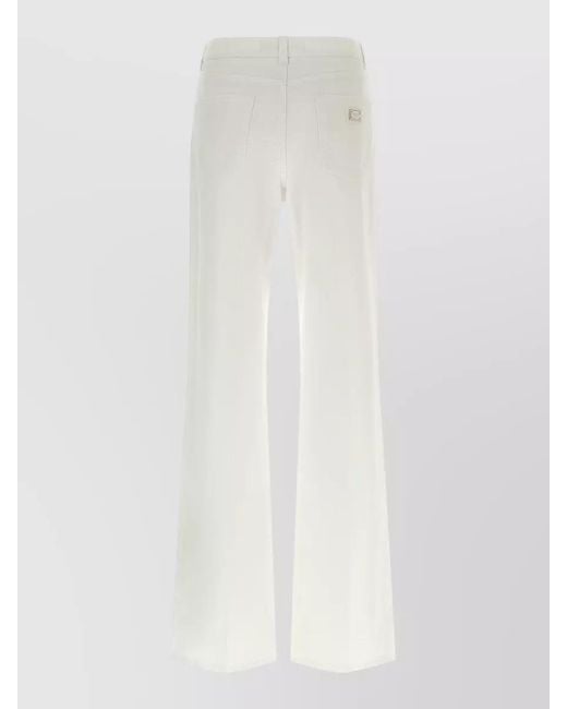Dolce & Gabbana White Denim Wide-Leg Trousers