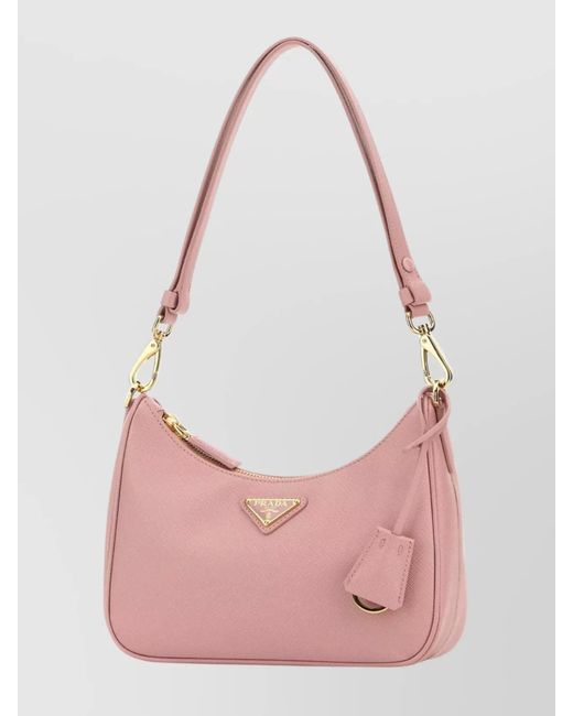 Prada Pink Mini Leather Shoulder Bag Re-Edition