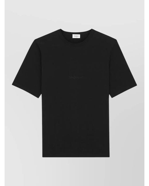 Saint Laurent Black Cotton Crewneck T-Shirt for men