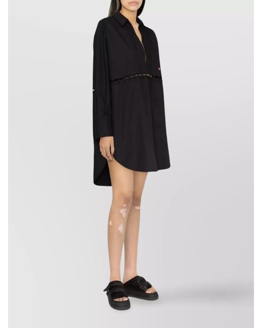 Palm Angels Black Mini Shirt Dress