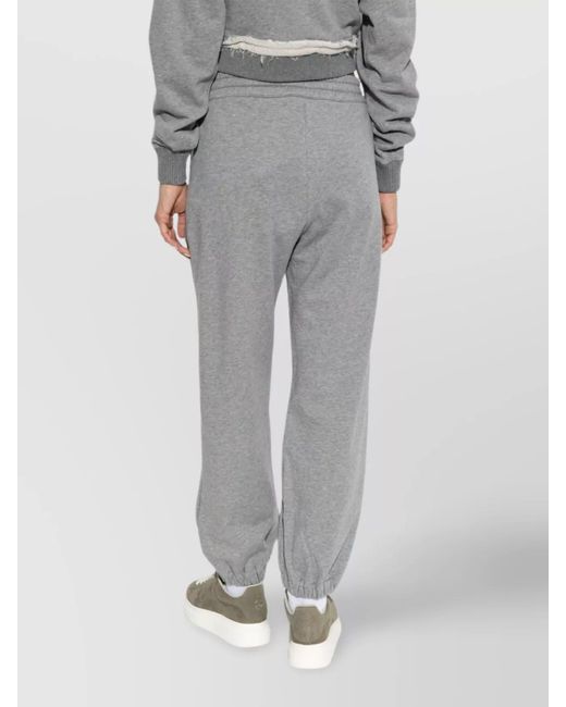 McQueen Gray Cotton Logo Track Pants