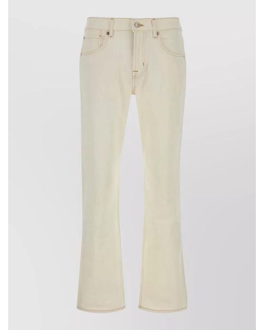 7 For All Mankind Natural Stretch Denim Jeans Flared Five Pocket Design for men