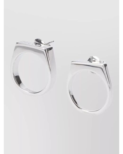 MM6 by Maison Margiela Multicolor Stud Metal Finish Gemstone Detail Earrings
