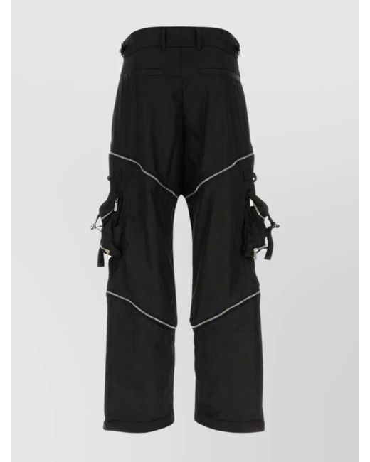 Off-White c/o Virgil Abloh Black Nylon Mid-Rise Wide-Leg Cargo Trousers for men