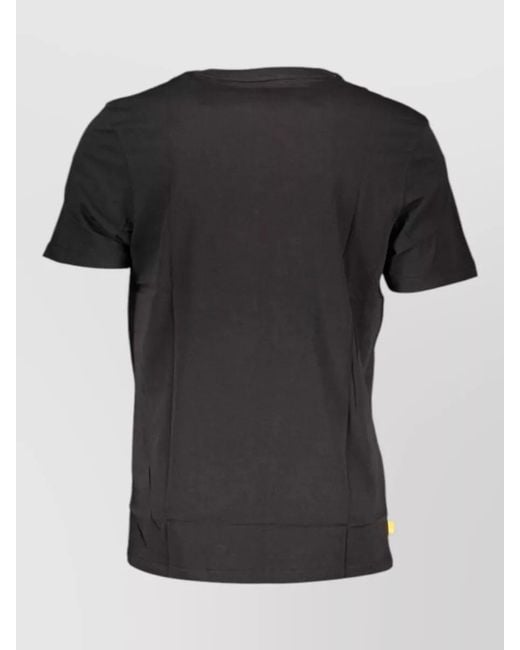 Timberland Black Cotton Logo-Print T-Shirt for men