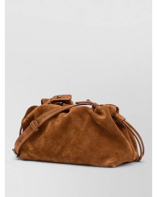 Marella Brown Mlacime Shoulder Bag Suede Finish Strap