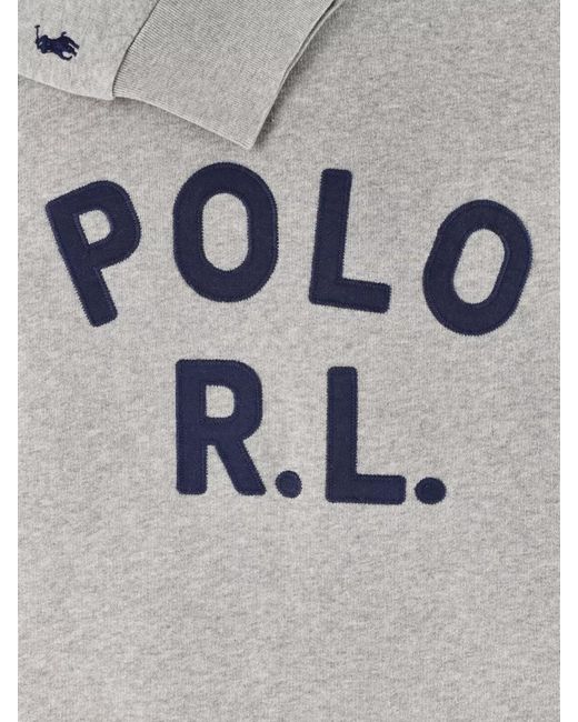 Polo Ralph Lauren Gray Crew Neck Sweatshirt Ribbed Cuffs Hem for men