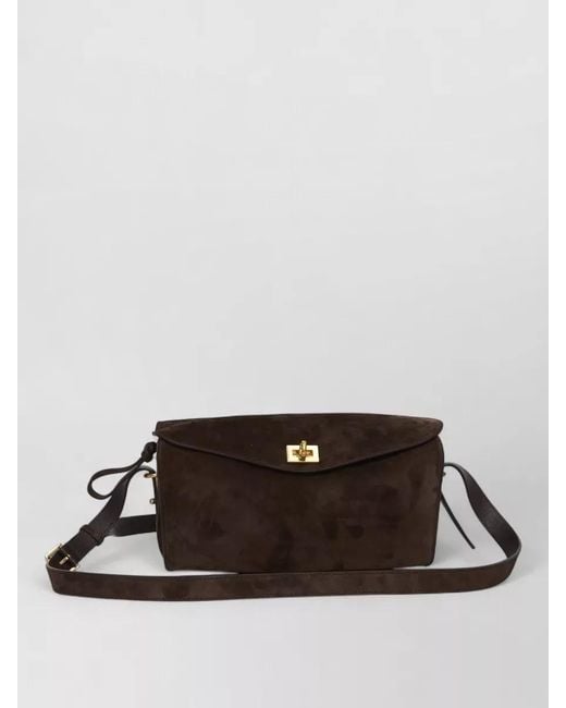 Balenciaga Brown Medium Suede Calfskin Leather Shoulder Bag