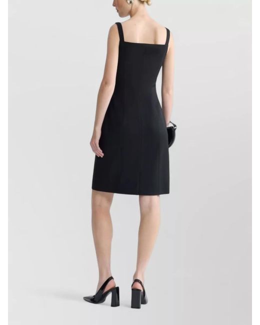 Patou Black Virgin Wool Knee-Length Dress