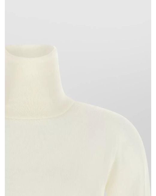 Max Mara White Virgin Wool Turtleneck Sweater
