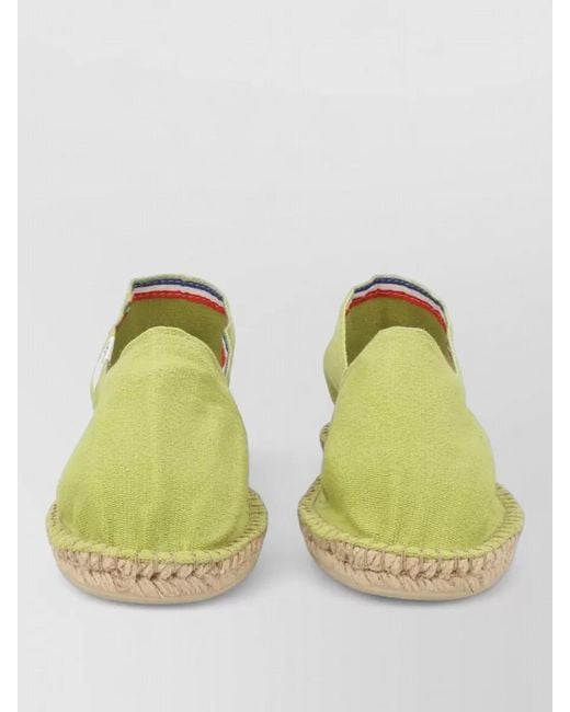 A.P.C. Green Canvas Espadrille Shoes Contrast Stitching