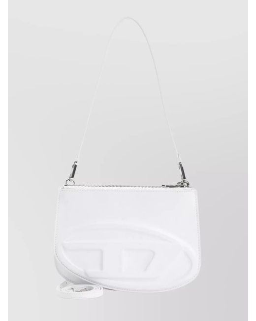 DIESEL White 1Dr Twin Calf Leather Shoulder Bag
