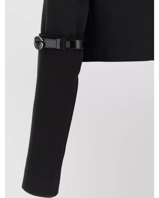 Coperni Black Cropped Blazer Jacket Long Sleeves Buckle Strap