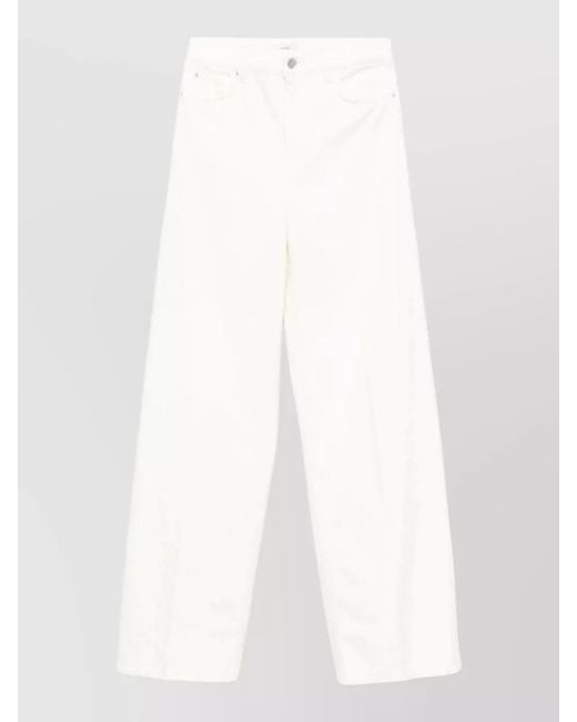 Totême White High Waist Wide Leg Denim Pants