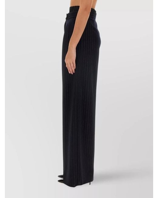 Max Mara Black Wool Wide-Leg Trousers