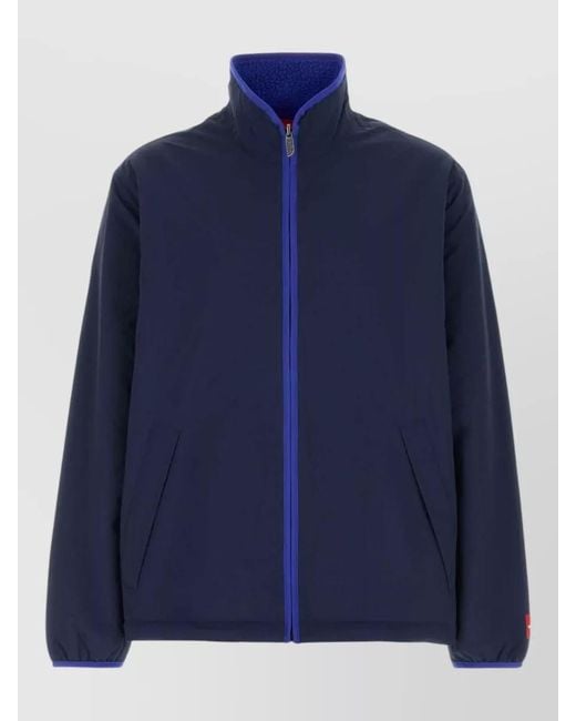 The North Face Men's Blue Nylon Reversible Jacket High Collar Pockets