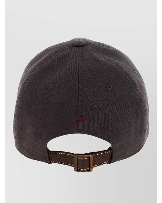 Brunello Cucinelli Gray Logo Baseball Cap Curved Visor for men