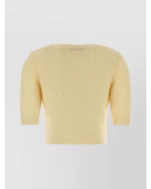 Alessandra Rich Natural Mohair-Blend Sweater