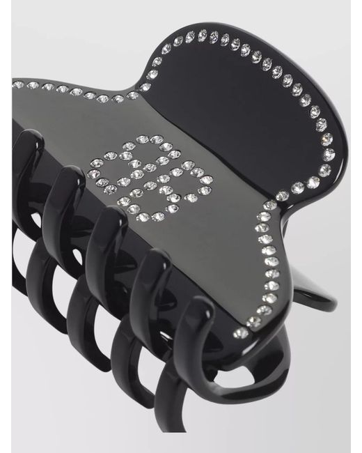 Balenciaga Black Crystal-Embellished Hair Grip