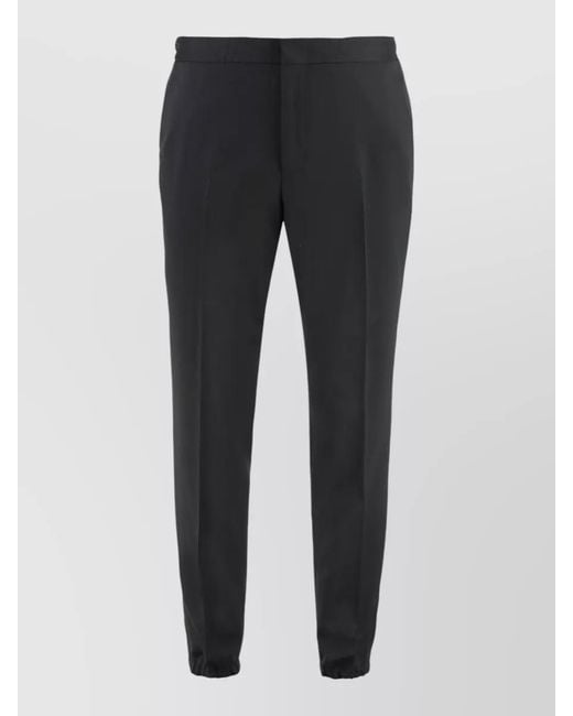 Zegna Blue Wool Blend Tailored Pants Modern Cut for men
