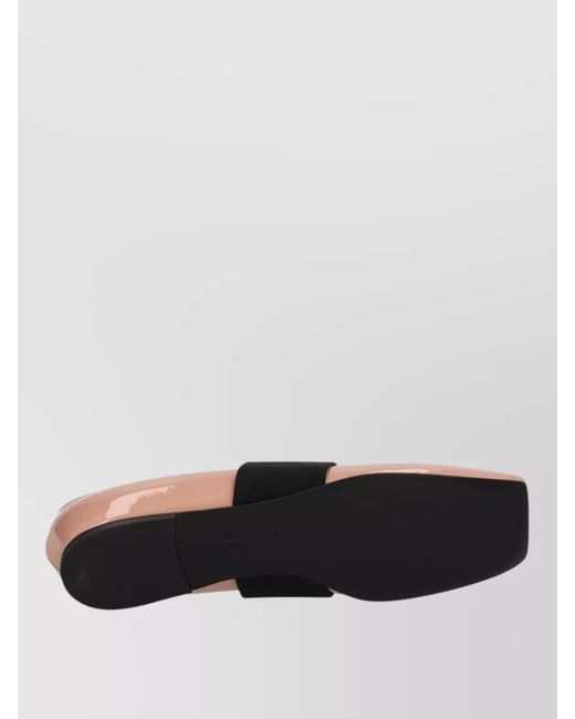 Givenchy Pink Leather Square-Toe Ballerina Shoes