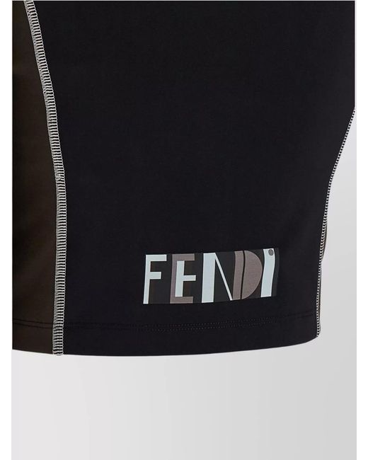 Fendi Blue Color Block Top