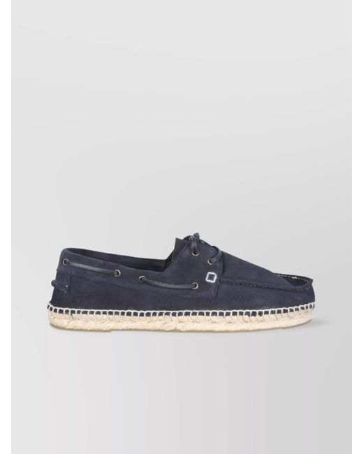 Manebí Blue Leather Espadrille Loafers for men