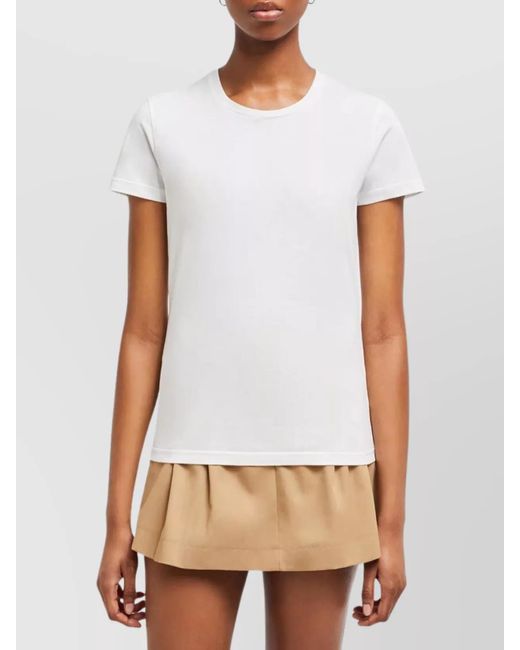 Moncler White Cotton Logo Patch T-Shirt
