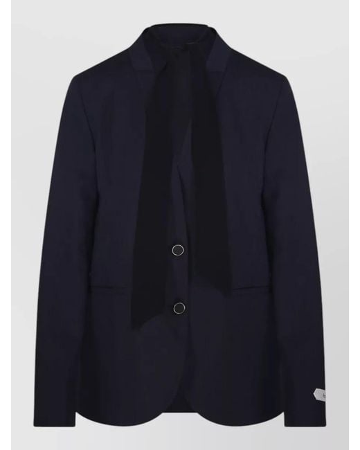 Forte_forte Blue Suit Jacket With Scarf